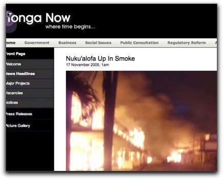 Tonga Burning