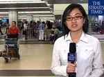 Reporter in Singapore airport
