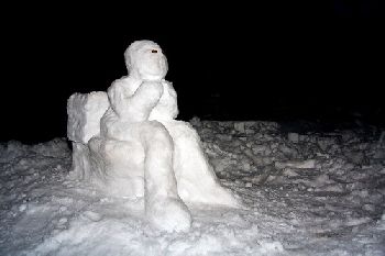 Snowman in Repose by An American in Jordan